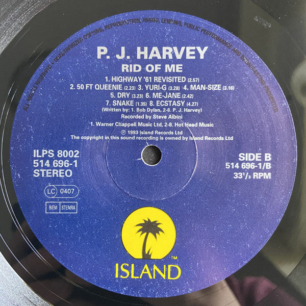 P J Harvey* : Rid Of Me (LP, Album)