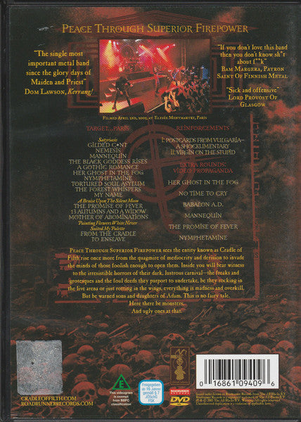 Cradle Of Filth : Peace Through Superior Firepower (DVD-V, PAL)