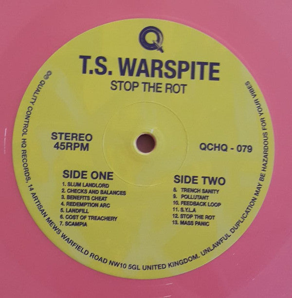 T.S. Warspite : Stop The Rot (LP, Album, Pin)