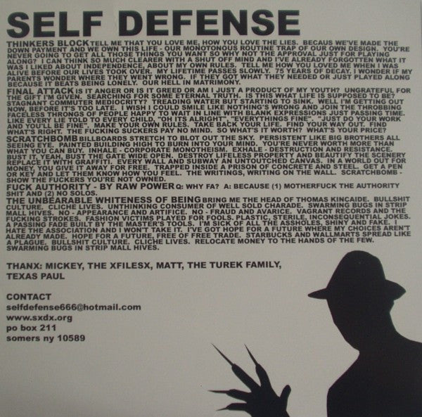 XFilesX / Self Defense : Nowhere To Run Nowhere To Hide (7")