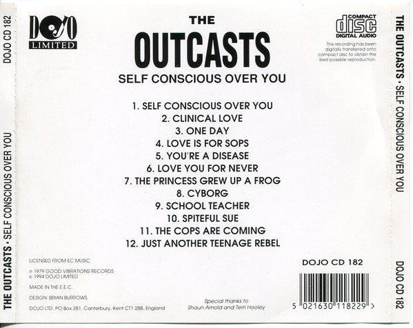 The Outcasts : Self Conscious Over You (CD, Album, RE)
