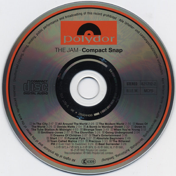 The Jam : Compact Snap! (CD, Comp, RM, RP)