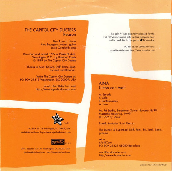 The Capitol City Dusters & Aina (5) : A Split 7" (7", Blu)