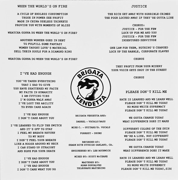 Brigata Vendetta : When the World´s on Fire (7", EP)