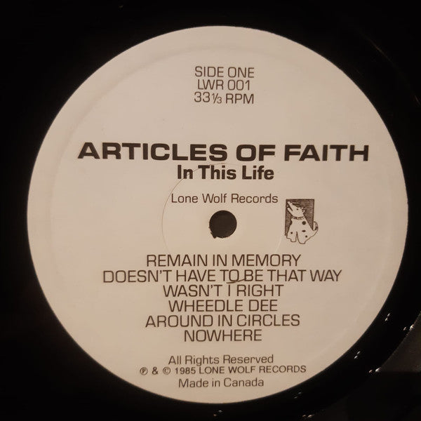 Articles Of Faith : In This Life (LP, Album)