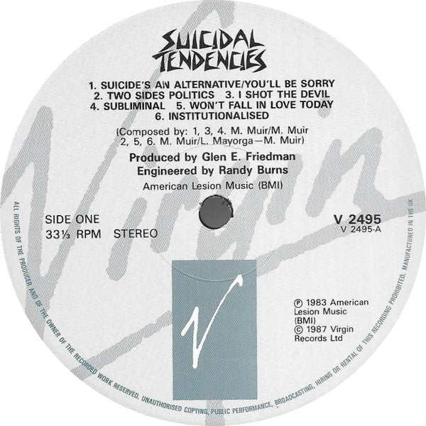 Suicidal Tendencies : Suicidal Tendencies (LP, Album, RE)