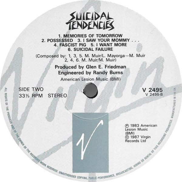 Suicidal Tendencies : Suicidal Tendencies (LP, Album, RE)