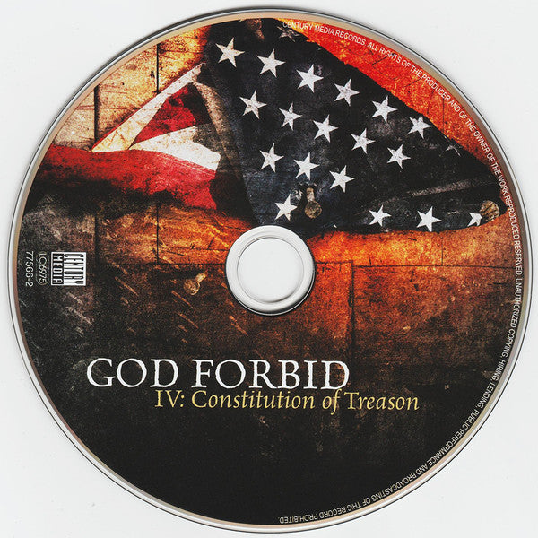 God Forbid : IV: Constitution Of Treason (CD, Album)