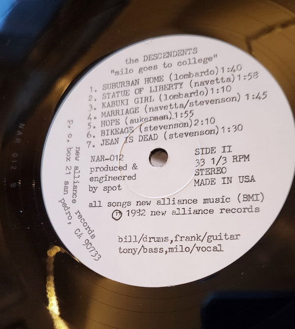 Descendents : Milo Goes To College (LP, RE, Unofficial)