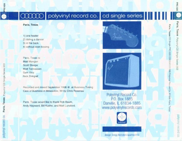 Paris, Texas : Polyvinyl CD Single Series 003 (CD, Single)