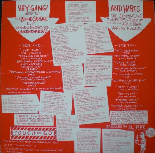 Meatmen : We're The Meatmen And You Suck (LP, RP, Whi)