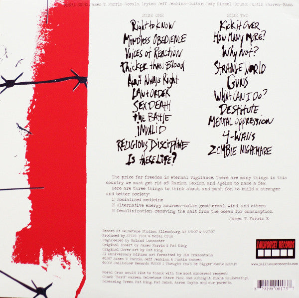 Moral Crux : Moral Crux (LP, Album, RE, Whi)