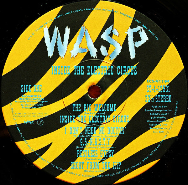 W.A.S.P. : Inside The Electric Circus (LP, Album)