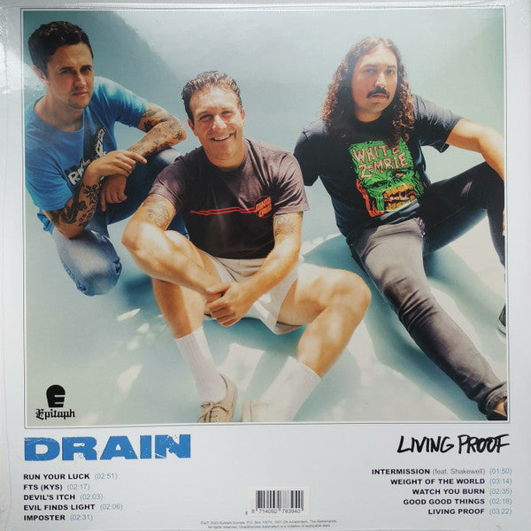 Drain (17) : Living Proof (12", Album, Ltd, Clo)