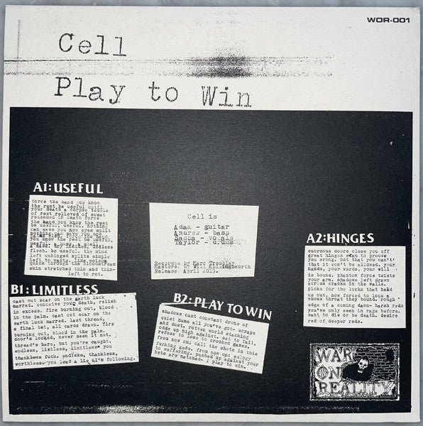Cell (16) : Play To Win (7", Cle)