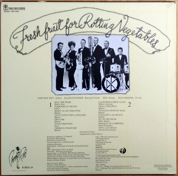 Dead Kennedys = デッド ケネディーズ* : Fresh Fruit For Rotting Vegetables = 暗殺 (LP, Album)