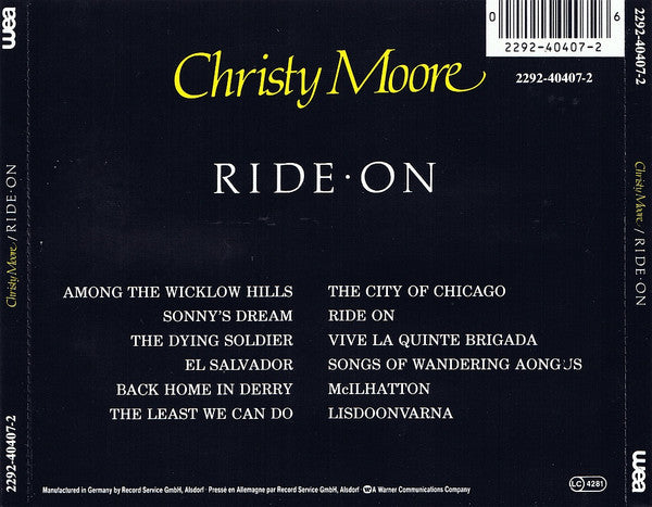 Christy Moore : Ride On (CD, Album, RE, RP)