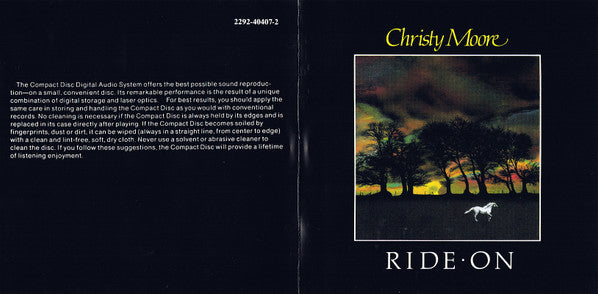 Christy Moore : Ride On (CD, Album, RE, RP)