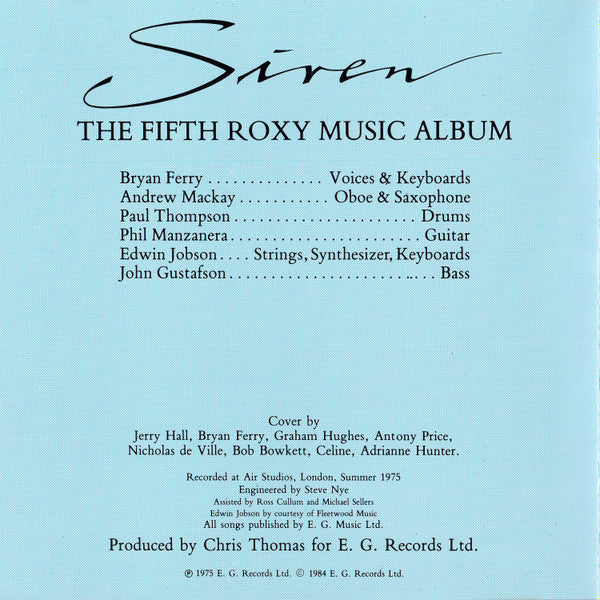 Roxy Music : Siren (CD, Album, RE)