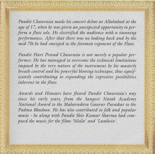 Pandit Hari Prasad Chaurasia* : Raga Hemavati (CD, Album)