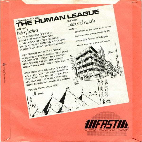 The Human League : Being Boiled / Circus Of Death (7", Single, Mono)