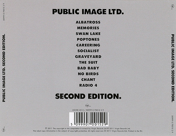 Public Image Ltd.* : Second Edition (CD, Album, RE, RM)