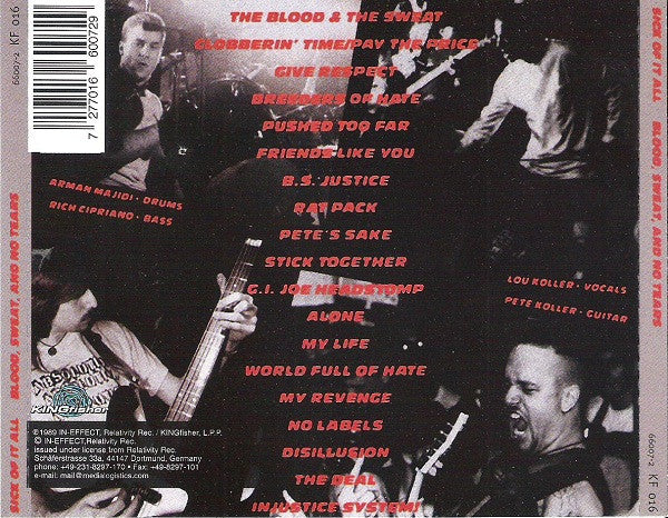 Sick Of It All : Blood, Sweat And No Tears (CD, Album, RE)