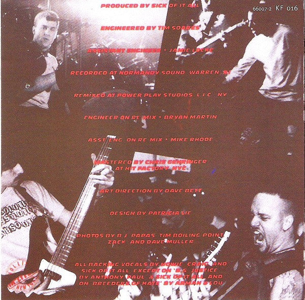Sick Of It All : Blood, Sweat And No Tears (CD, Album, RE)