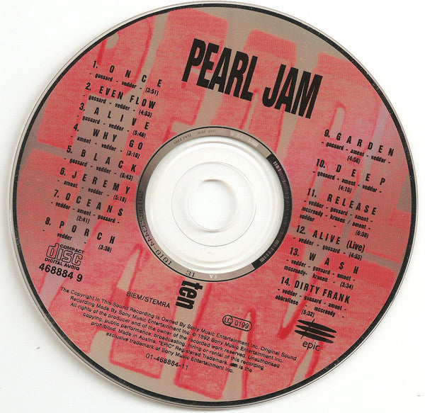 Pearl Jam : Ten (CD, Album, RE)