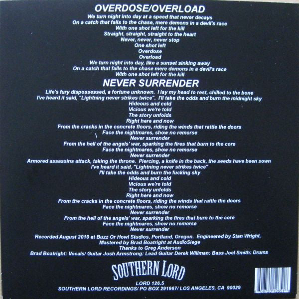 Lebanon : Overdose/Overload (7")