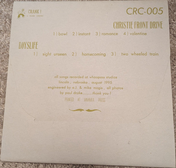 Christie Front Drive / Boys Life : Christie Front Drive / Boys Life (10", Ltd, M/Print, Num)