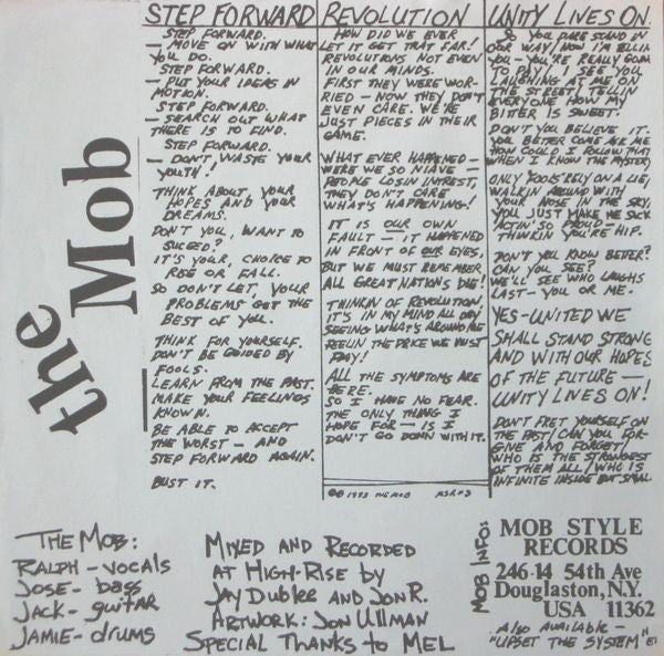 The Mob (5) : Step Forward (7", Red)
