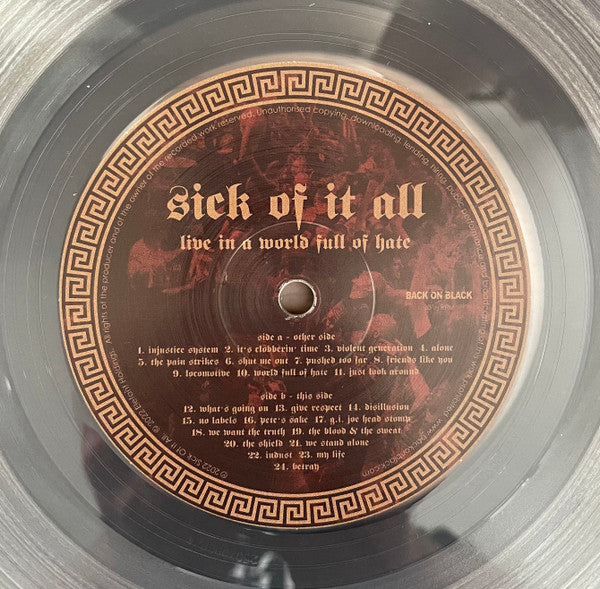 Sick Of It All : Live In A World Full Of Hate (LP, Album, Ltd, Cle)