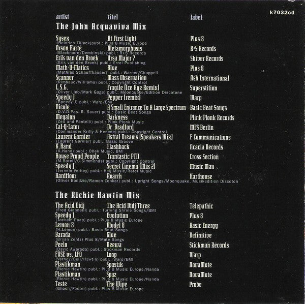 Richie Hawtin & John Acquaviva : X-Mix-3 (Enter: Digital Reality!) (CD, Mixed)