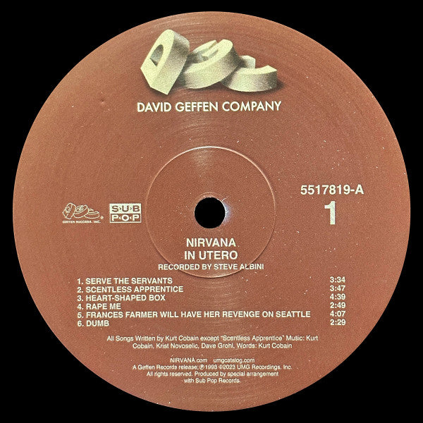 Nirvana : In Utero (LP, Album, RE, RM, 180 + 10", Comp, RM + Ltd, 30t)