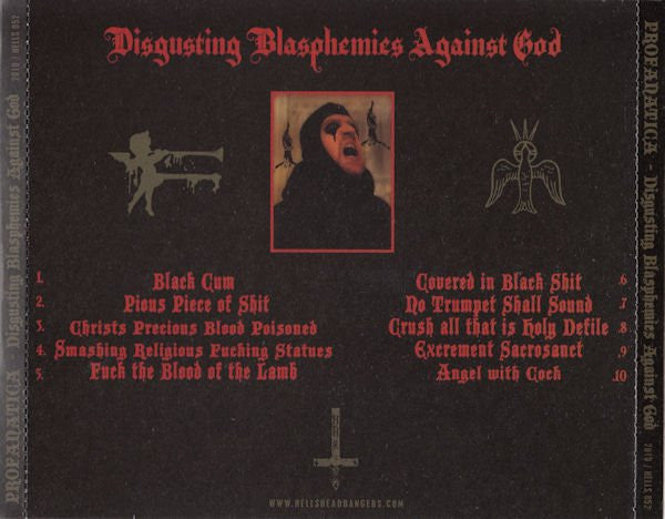 Profanatica : Disgusting Blasphemies Against God (CD, Album)