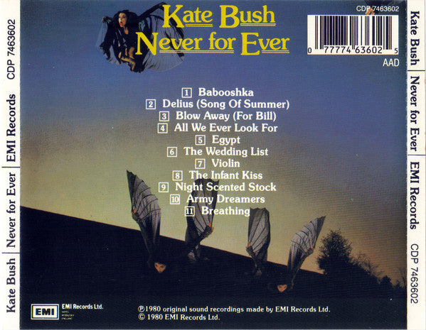 Kate Bush : Never For Ever (CD, Album, RE)