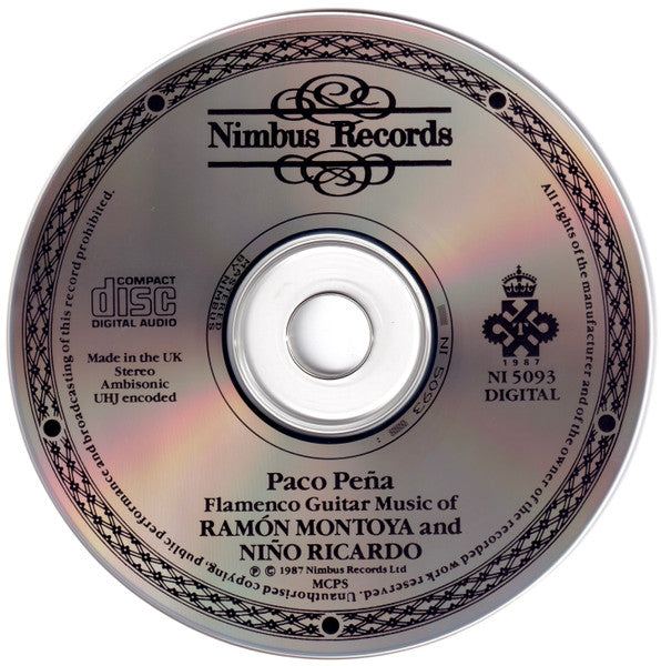 Paco Peña : Flamenco Guitar Music of Ramón Montoya and Niño Ricardo (CD, Album, Amb)