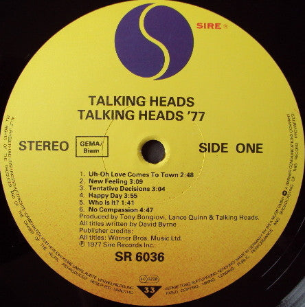 Talking Heads : Talking Heads: 77 (LP, Album, RE)