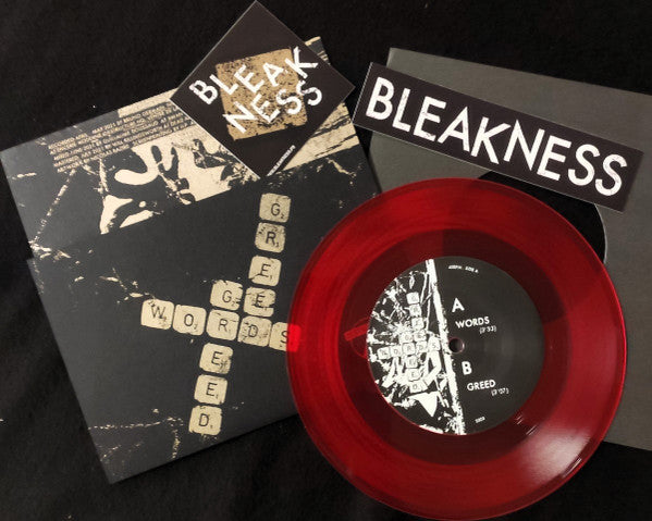 Bleakness : Words b​/​w Greed (7", Single, Red)