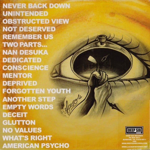 Lack Of Interest : Never Back Down (12", Album)