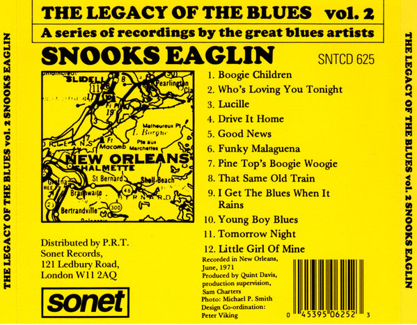 Snooks Eaglin : The Legacy Of The Blues Vol. 2 (CD, Album, RE)