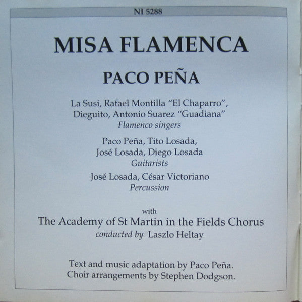 Paco Peña : Misa Flamenca (CD, Album)