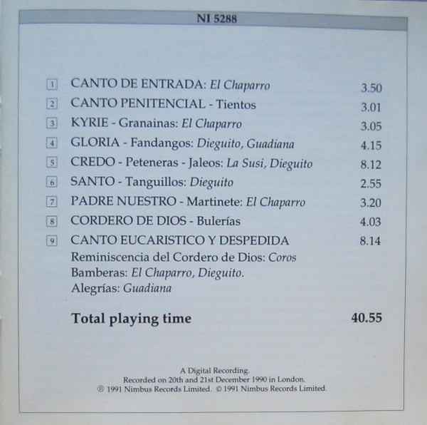 Paco Peña : Misa Flamenca (CD, Album)