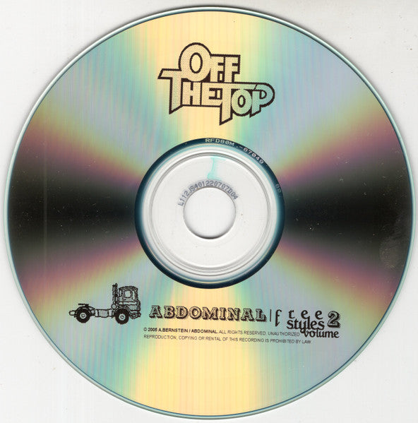 Abdominal : Freestyles Volume 2 - Off The Top (CDr, Album, Ltd)