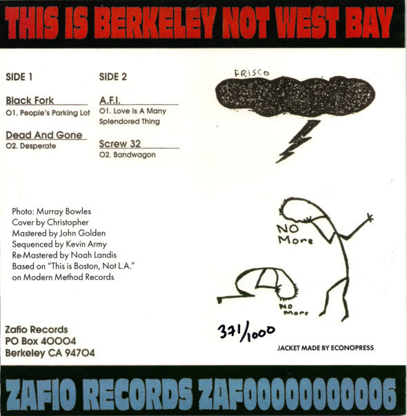 Various : This Is Berkeley Not West Bay (7", Ltd, RM, RP, Whi)