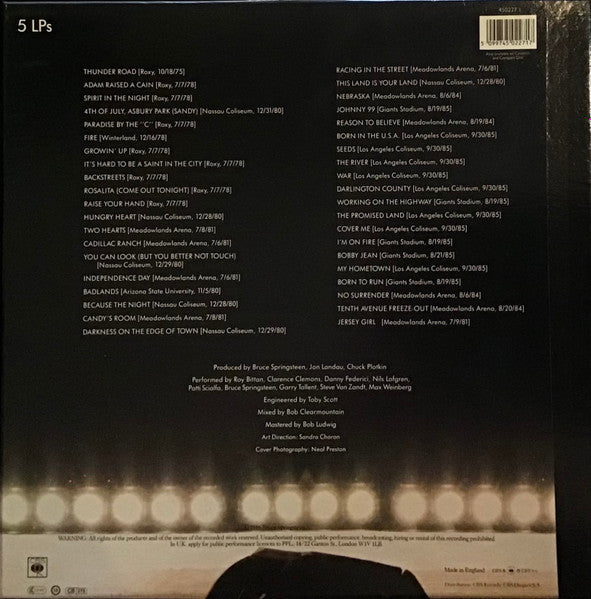 Bruce Springsteen & The E Street Band* : Live / 1975-85 (5xLP, Alt + Box, Album)