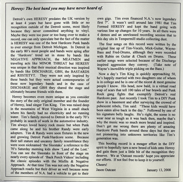Heresy (6) : The Final Hour (7", Num, RP)