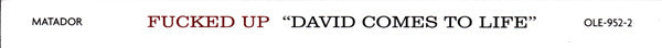 Fucked Up : David Comes To Life (CD, Album)