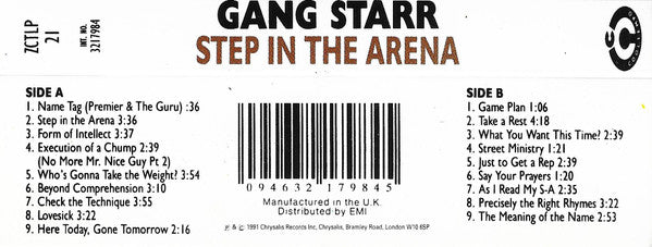 Gang Starr : Step In The Arena (Cass, Album)
